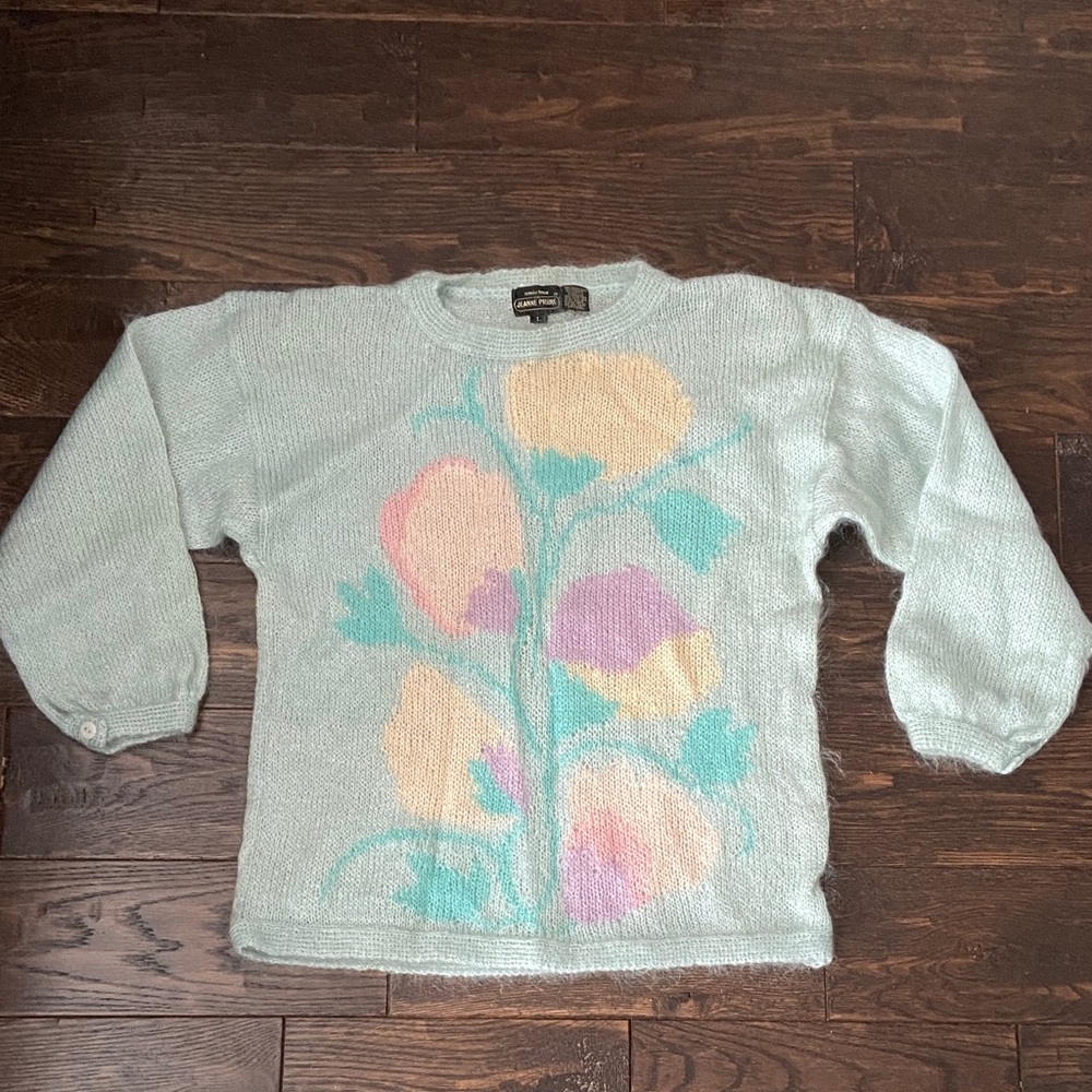 Vintage Mohair Jeanne Pierre Pastel Sweater Size L